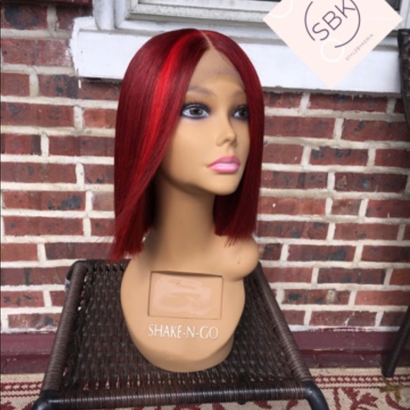 Virgin Brazilian RED Glueless  Lace Closure Wig - Picture 3 of 4